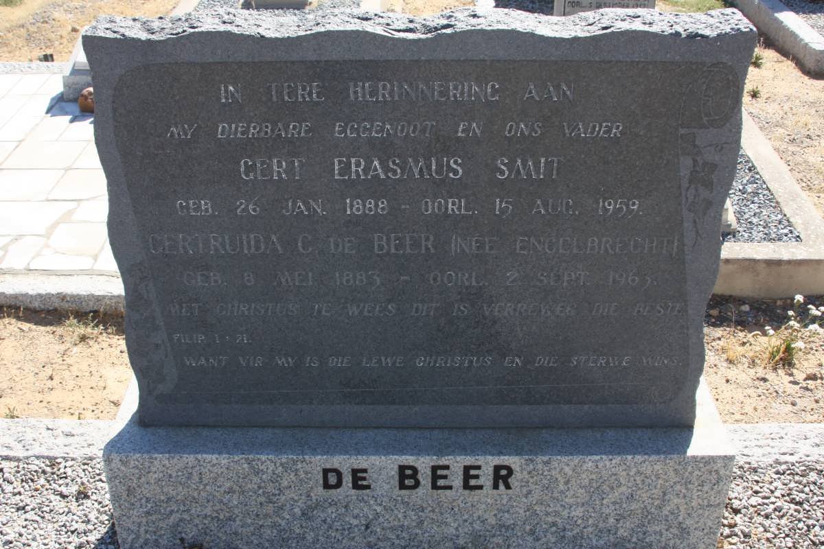 BEER Gert Erasmus Smit, de 1888-1959 &amp; Gertruida C. ENGELBRECHT 1883-1963