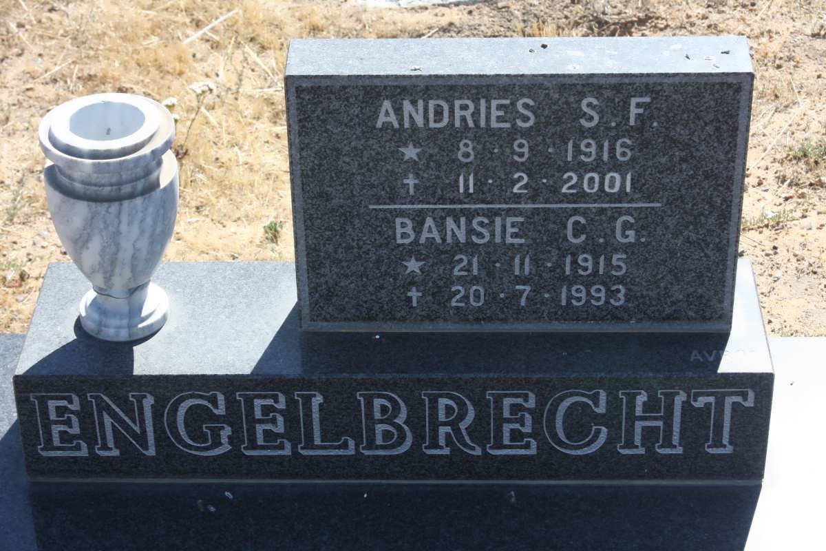 ENGELBRECHT Andries S.F. 1916-2001 &amp; Bansie C.G. 1915-1993