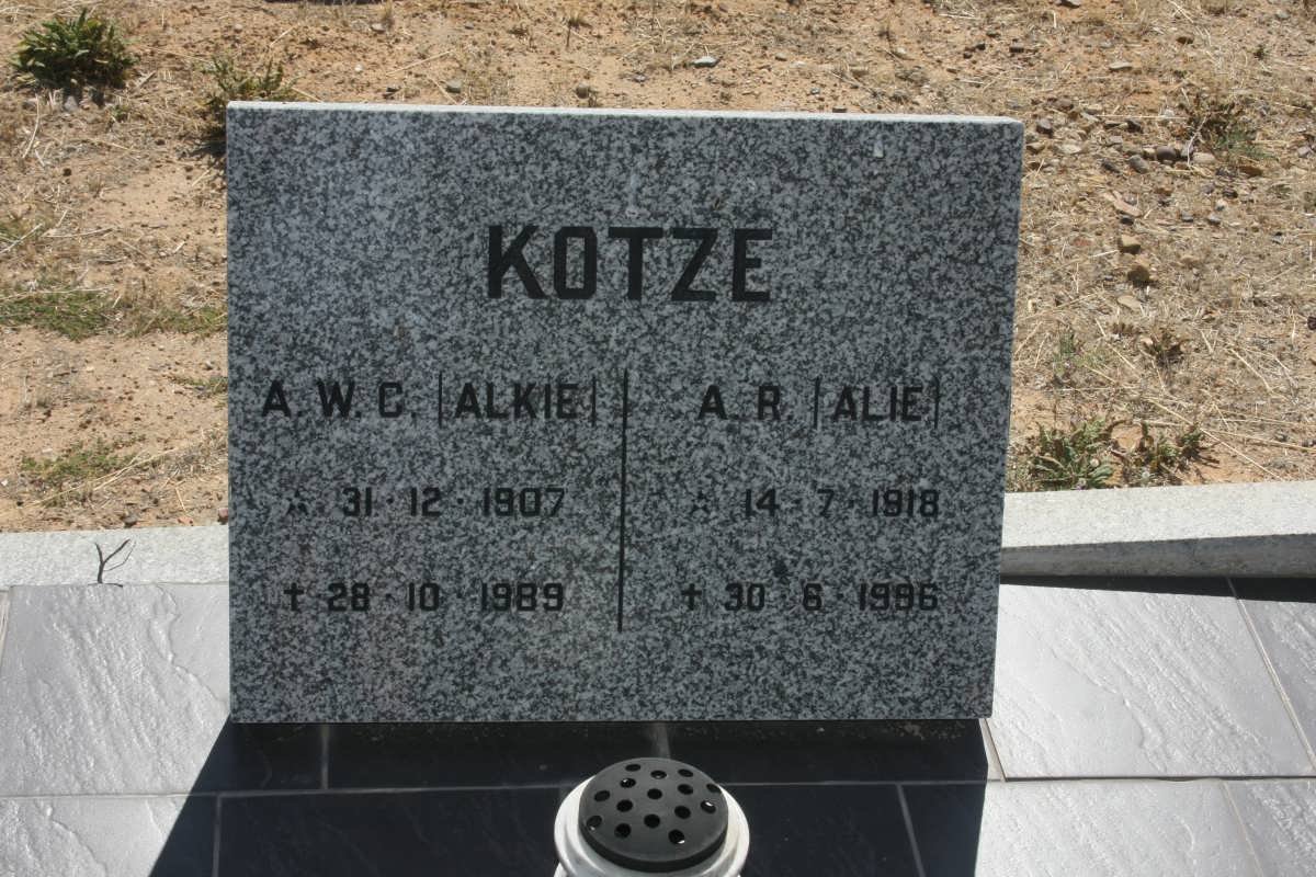 KOTZE A.W.C. 1907-1989 &amp; A.R. 1918-1996