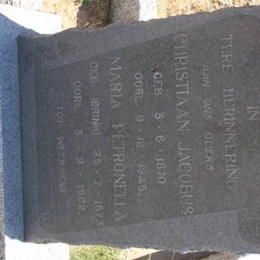 STEENKAMP Christiaan Jacobus 1870-1945 &amp; Maria Petronella BRINK 1873-1962