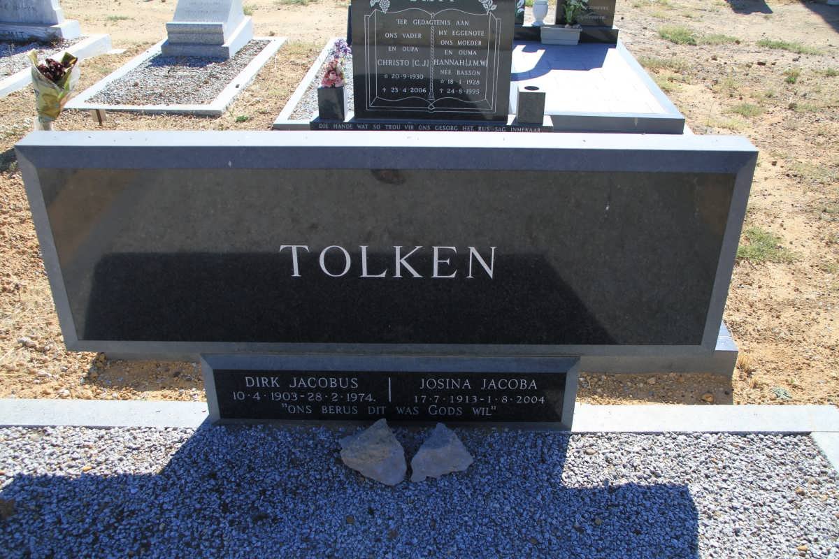 TOLKEN Dirk Jacobus 1903-1974 &amp; Josina Jacoba 1913-2004
