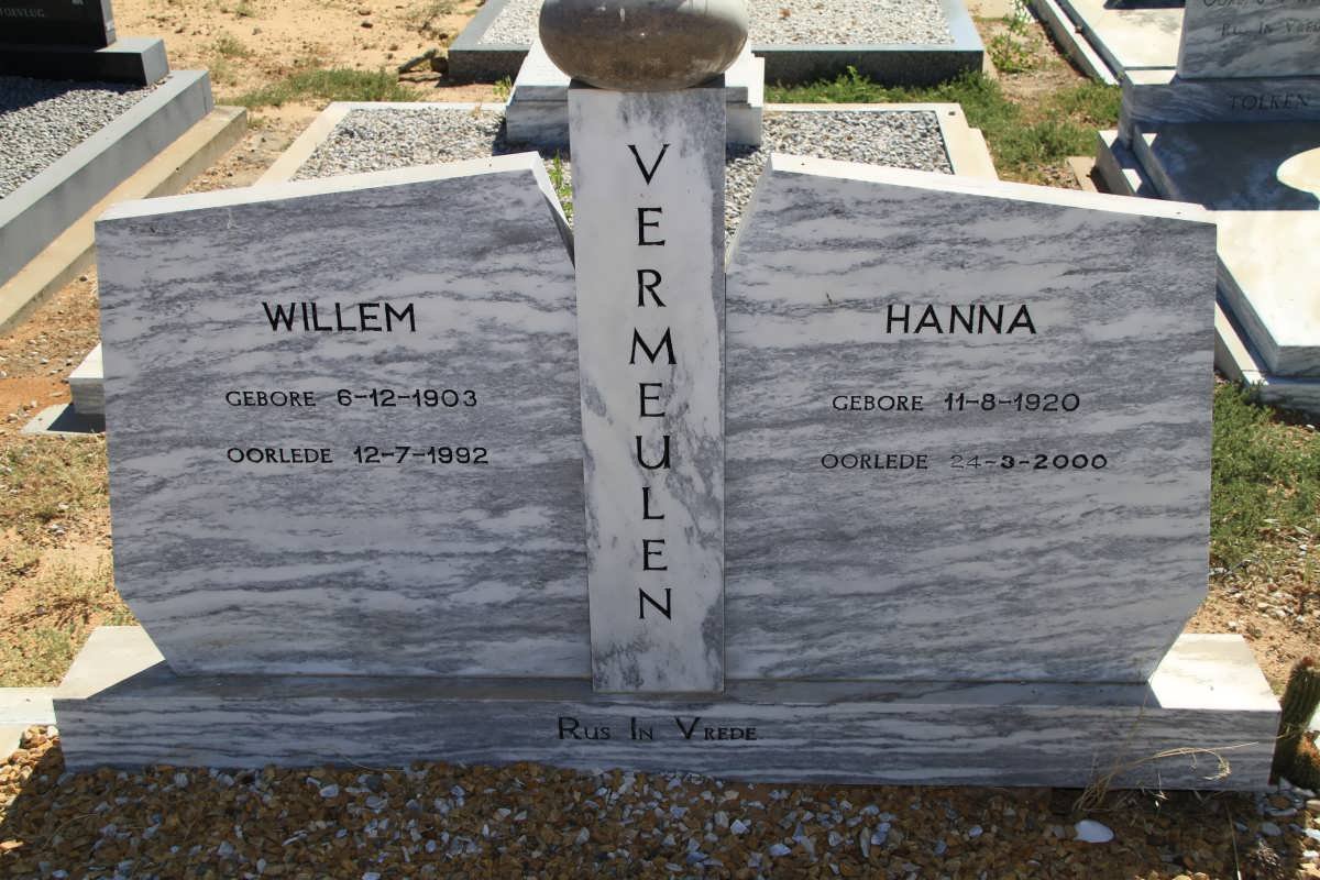 VERMEULEN Willem 1903-1992 &amp; Hanna 1920-2000
