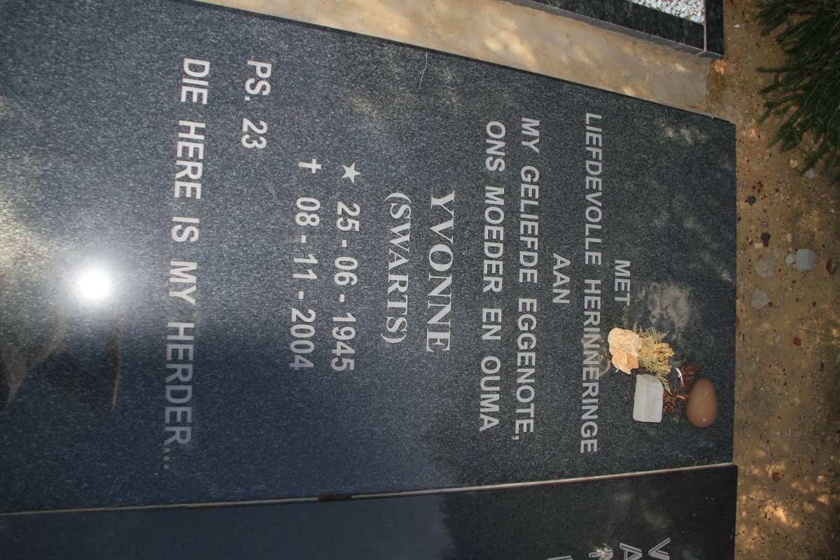 WESTHUIZEN Yvonne, van der nee SWARTS 1945-2004