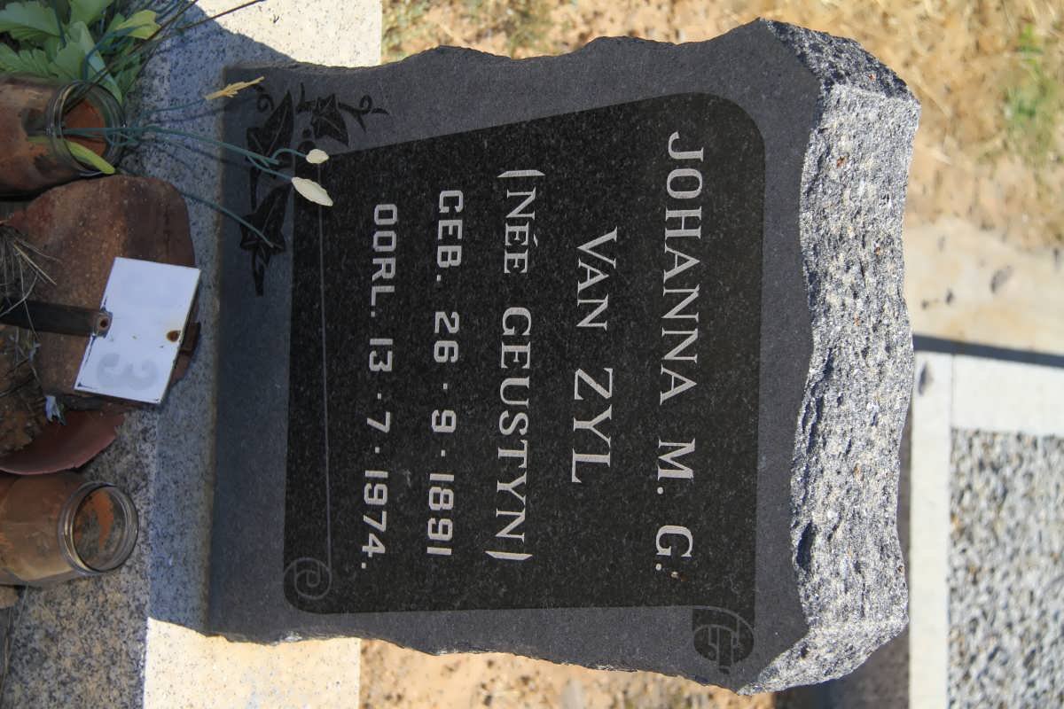 ZYL Johanna M.G., van nee GEUSTYN 1891-1974