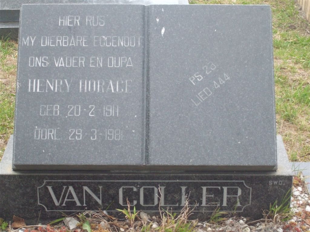 COLLER Horace Henry, van  1911-1981
