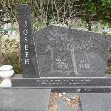 JOSEPH Samuel Daniel 1934-1982 &amp; Ina 1938-2013
