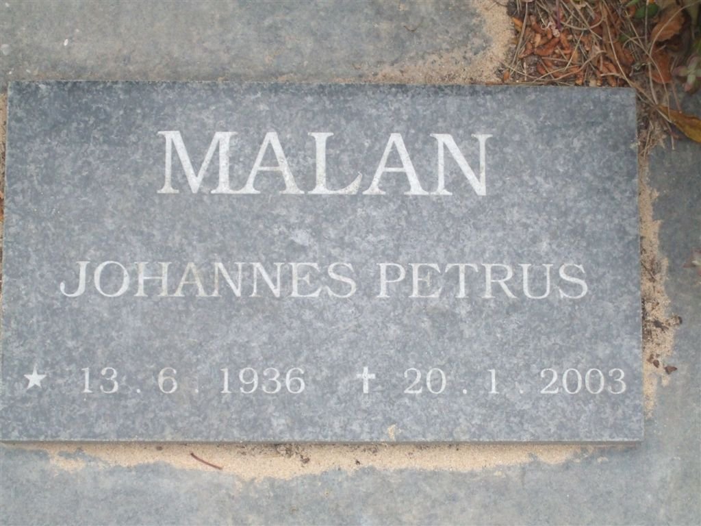MALAN Johannes Petrus 1936-2003