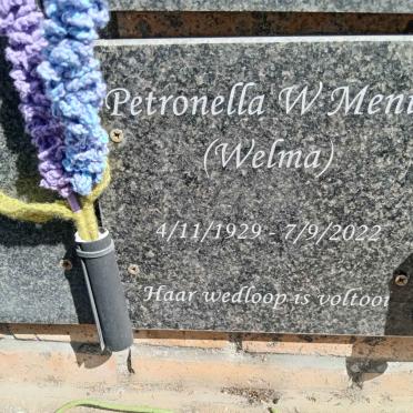 MENTZ Petronella W.1929-2022