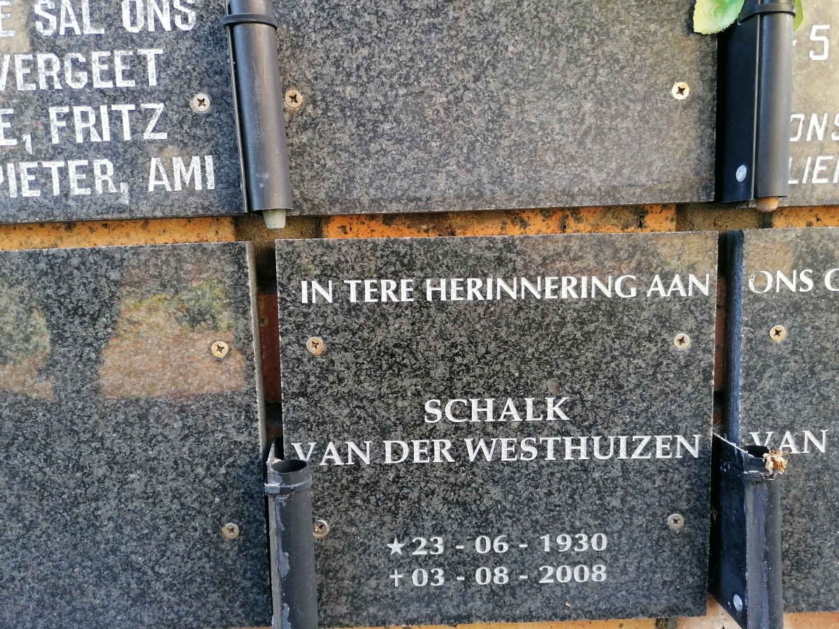 WESTHUIZEN Schalk, van der 1930-2008