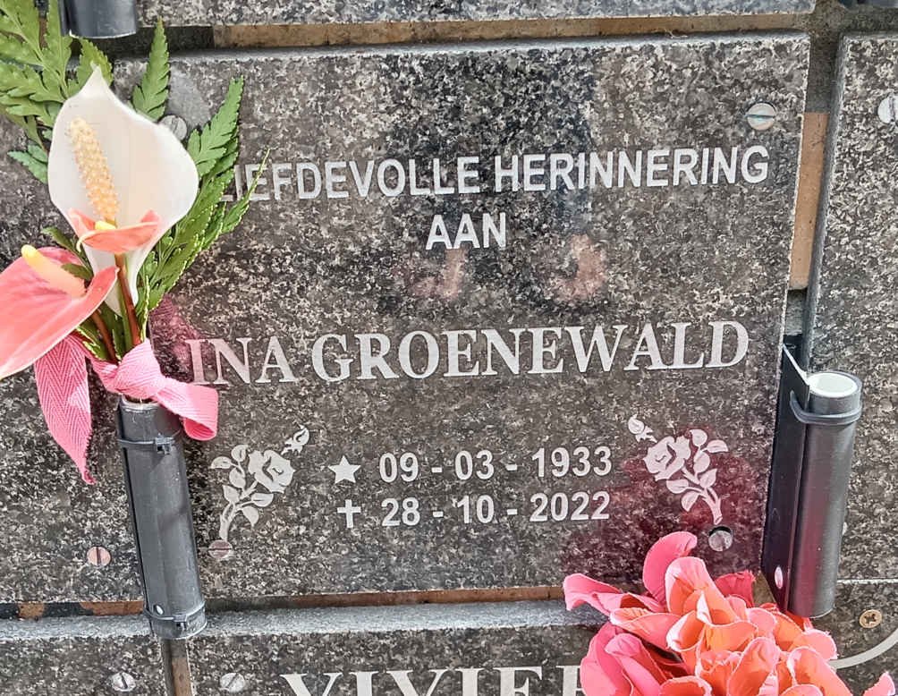 GROENEWALD Ina 1933-2022