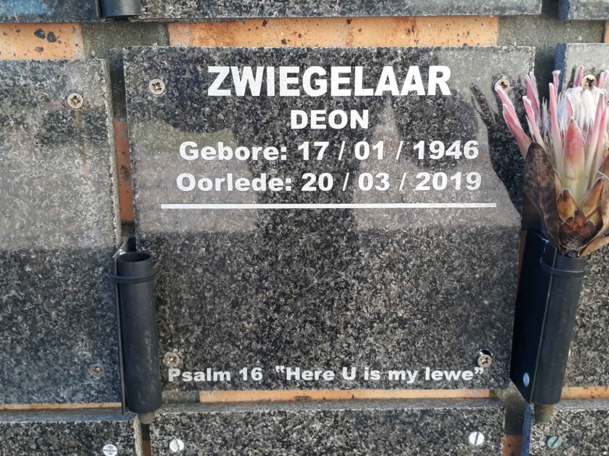 ZWIEGELAAR Deon 1946-2019