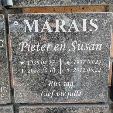 MARAIS Pieter 1936-2022 & Susan 1937-2012
