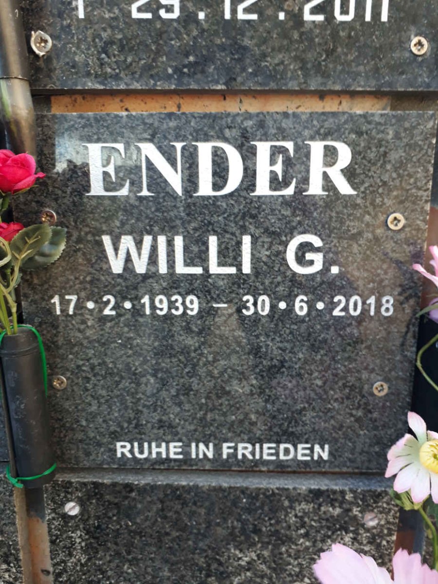 ENDER Willi G. 1939-2018