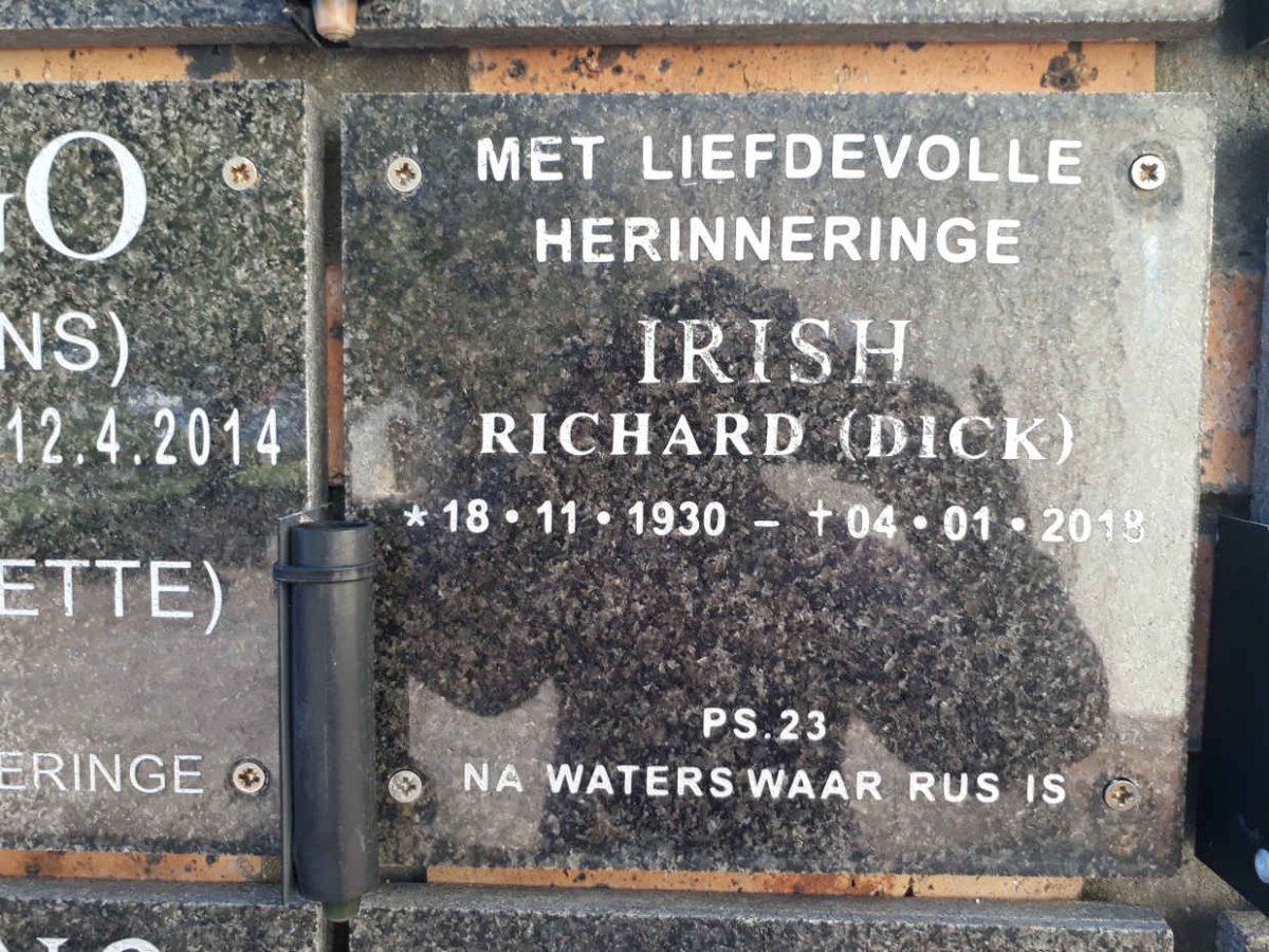 IRISH Richard 1930-2018