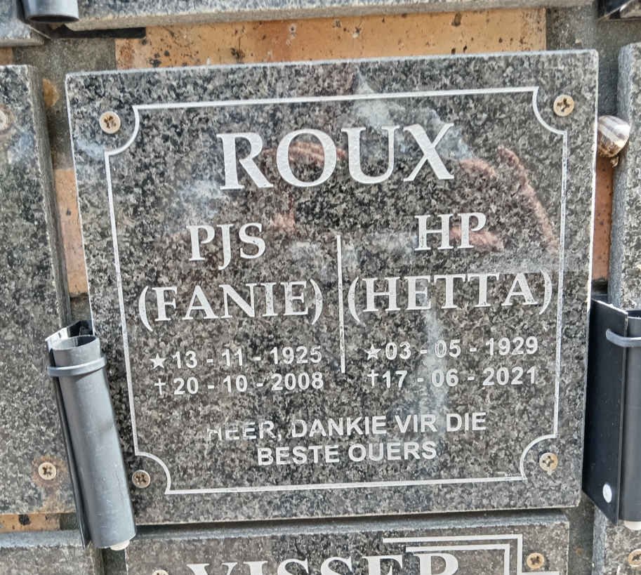 ROUX P.J.S. 1925-2008 & H.P. 1929-2021