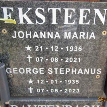 EKSTEEN George Stephanus 1935-2023 & Johanna Maria 1936-2021