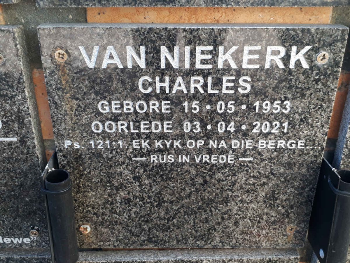 NIEKERK Charles, van 1953-2021
