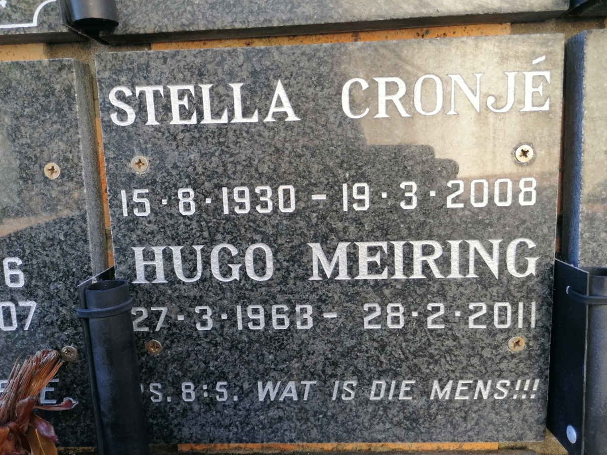 CRONJE Stella 1930-2008 :: MEIRING Hugo 1963-2011