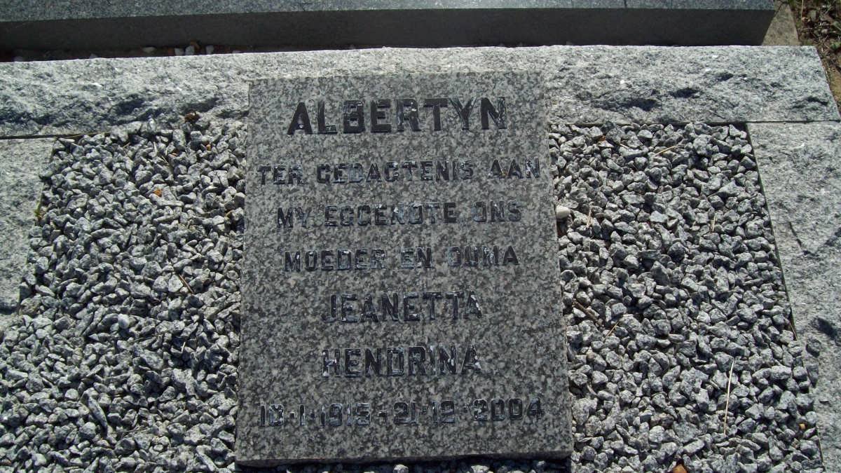ALBERTYN Jeanetta Hendrina 1915-2004