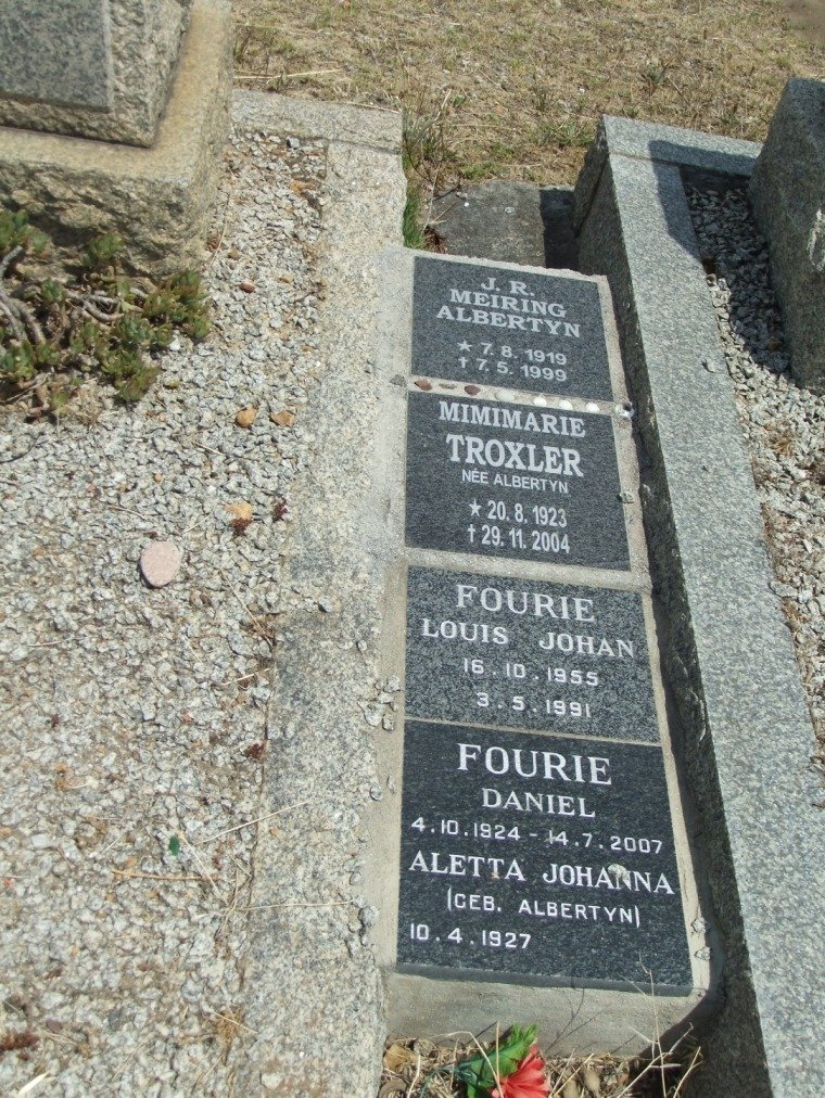 ALBERTYN J.R. Meiring 1919-1999 :: TROXLER Mimimarie nee ALBERTYN 1923-2004
