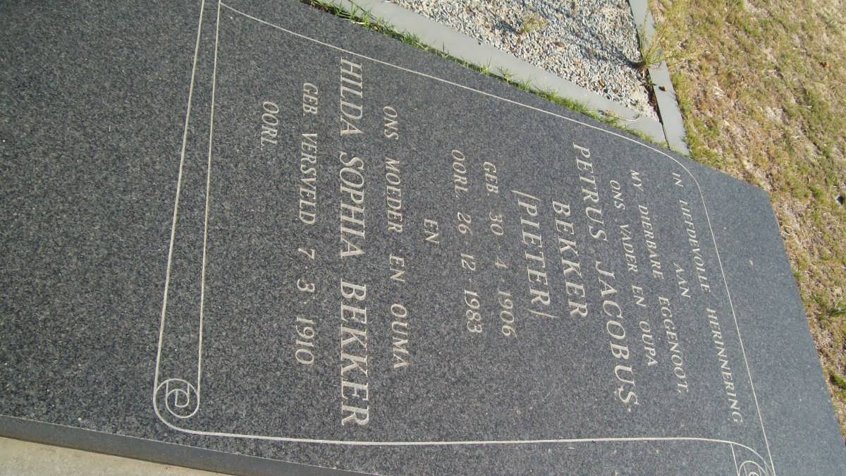 BEKKER Petrus Jacobus 1906-1983 &amp; Hilda Sophia VERSVELD 1910-