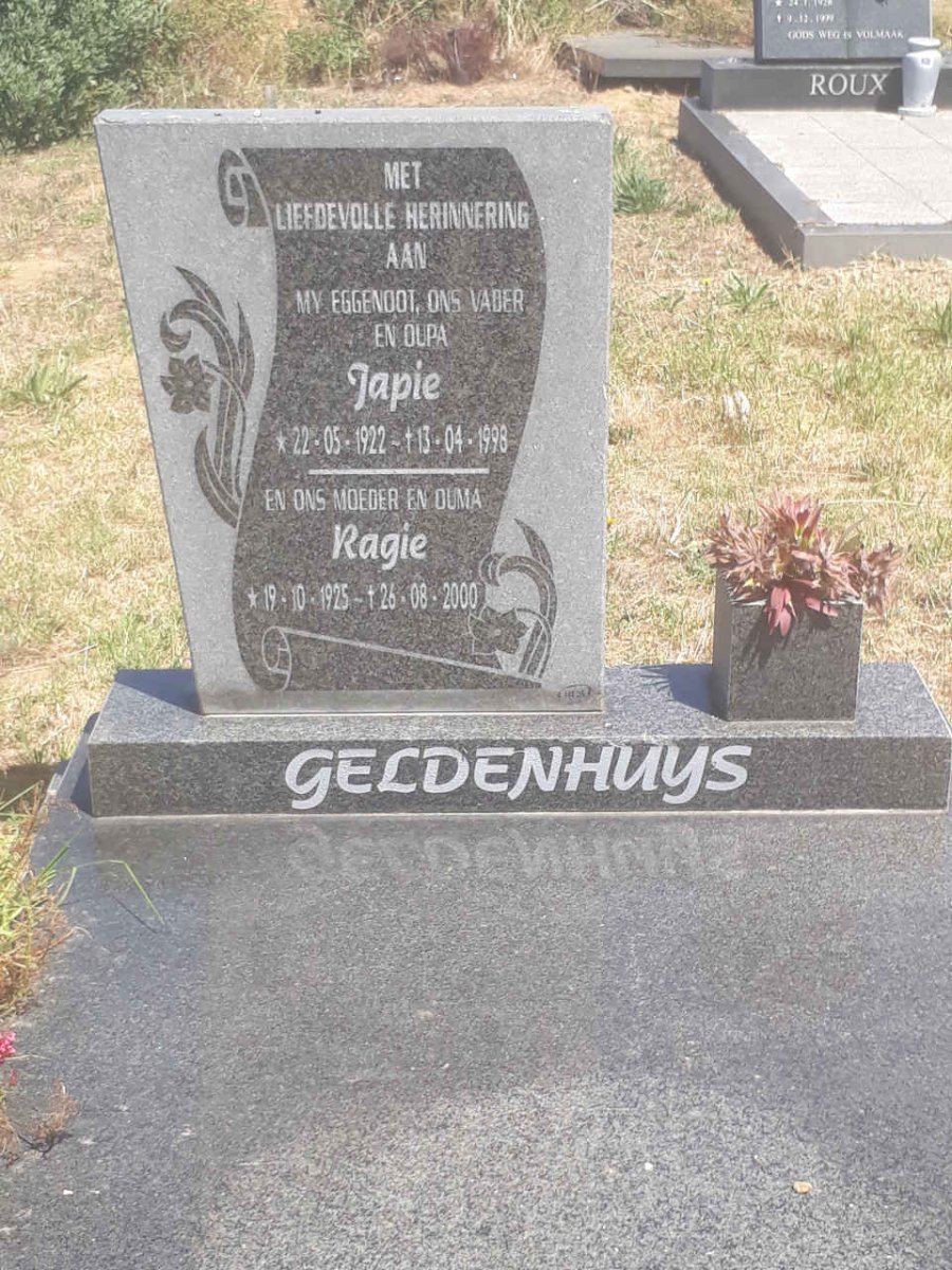GELDENHUYS Japie 1922-1998 &amp; Ragie 1925-2000