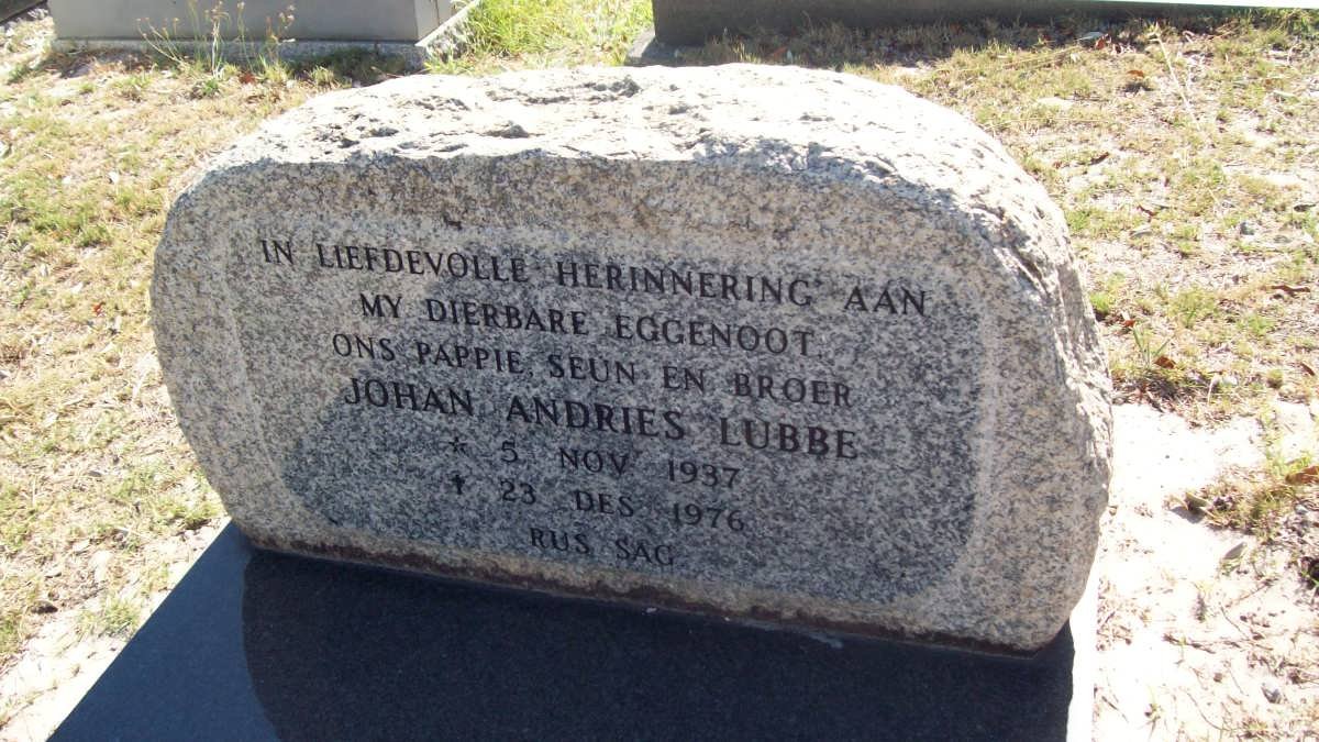LUBBE Johan Andries 1937-1976