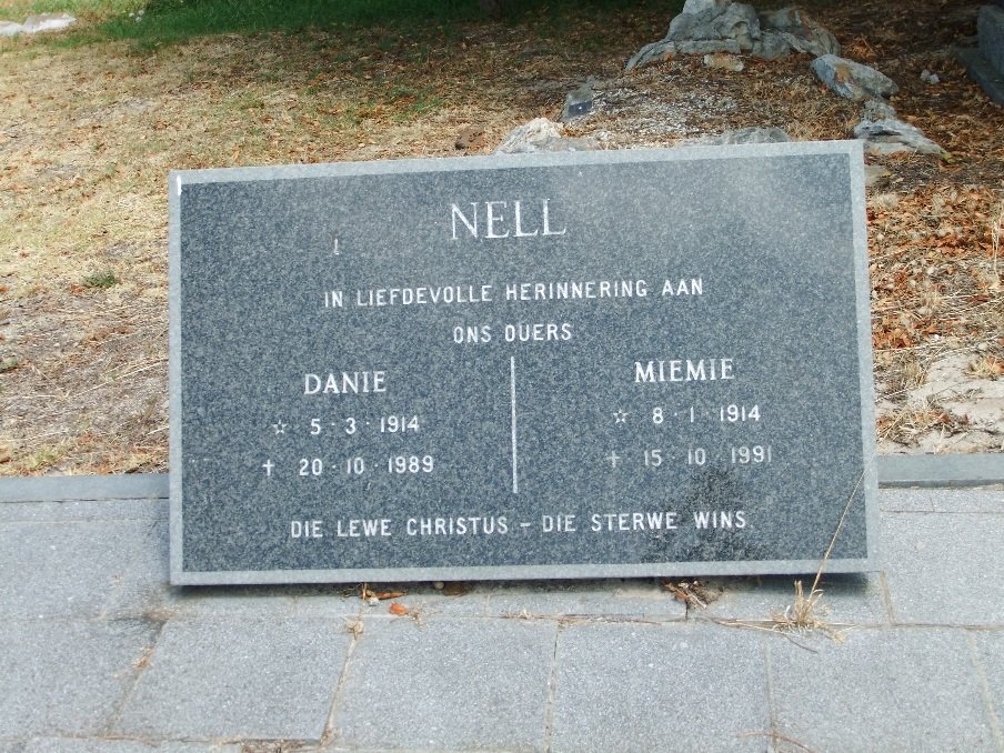 NELL Danie 1914-1989 &amp; Miemie 1914-1991
