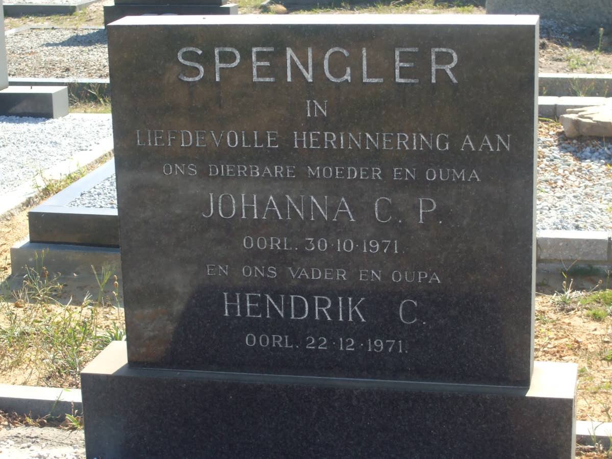 SPENGLER Hendrik C. -1971 &amp; Johanna C.P. -1971