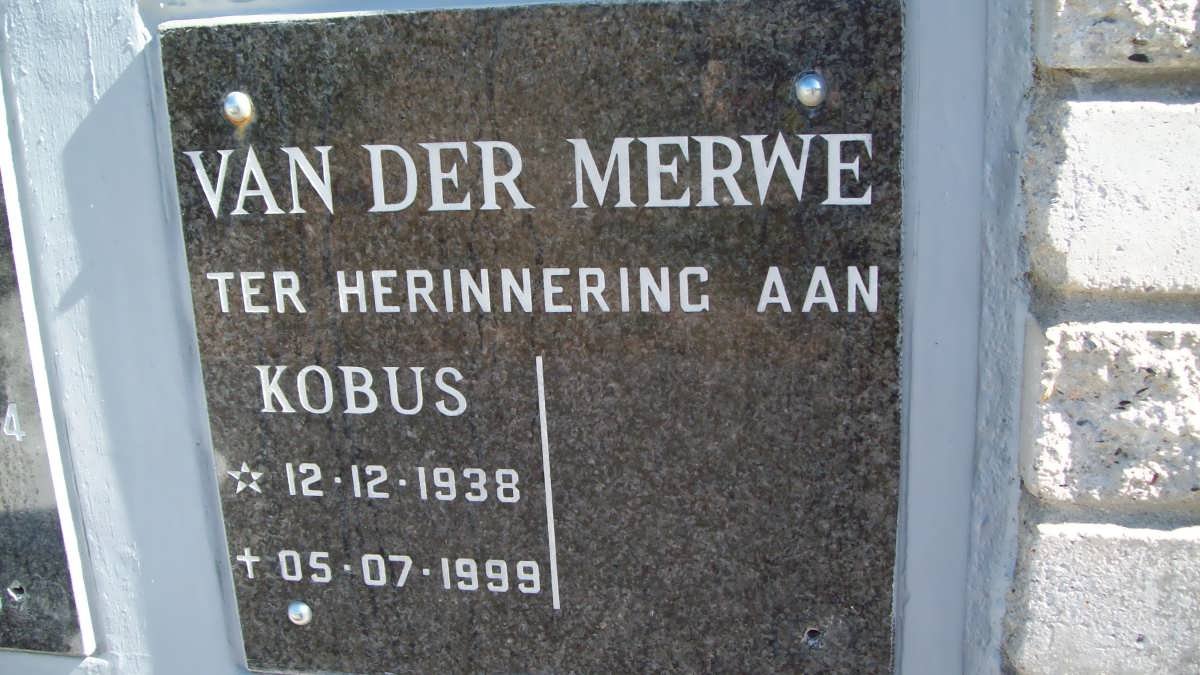 MERWE Kobus, van der 1938-1999