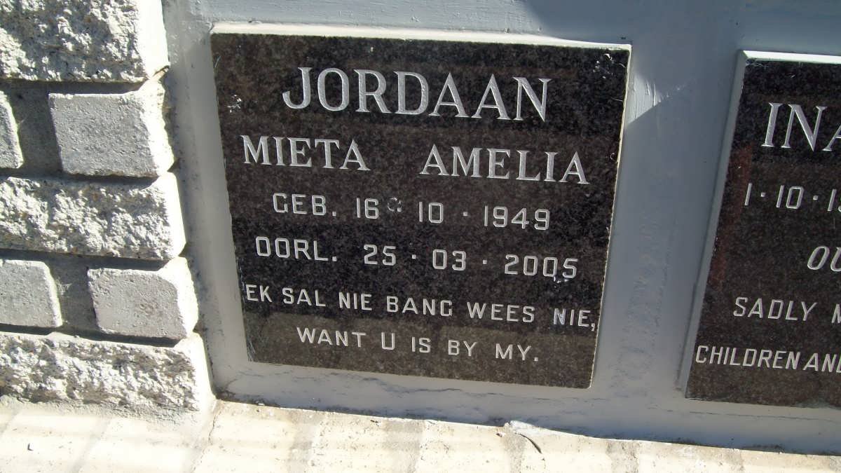 JORDAAN Mieta Amelia 1949-2005