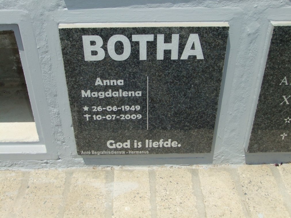 BOTHA Anna Magdalena 1949-2009