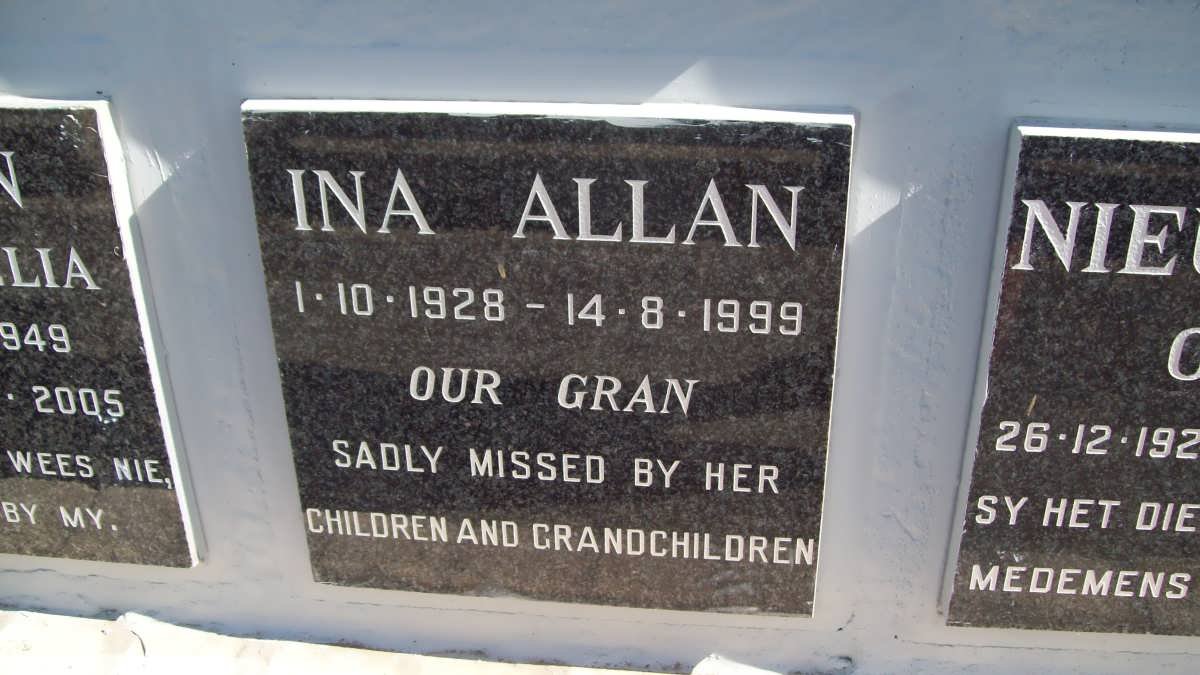 ALLAN Ina 1928-1999