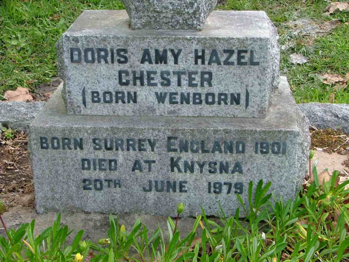 CHESTER Doris Amy Hazel nee WENBORN 1901-1979
