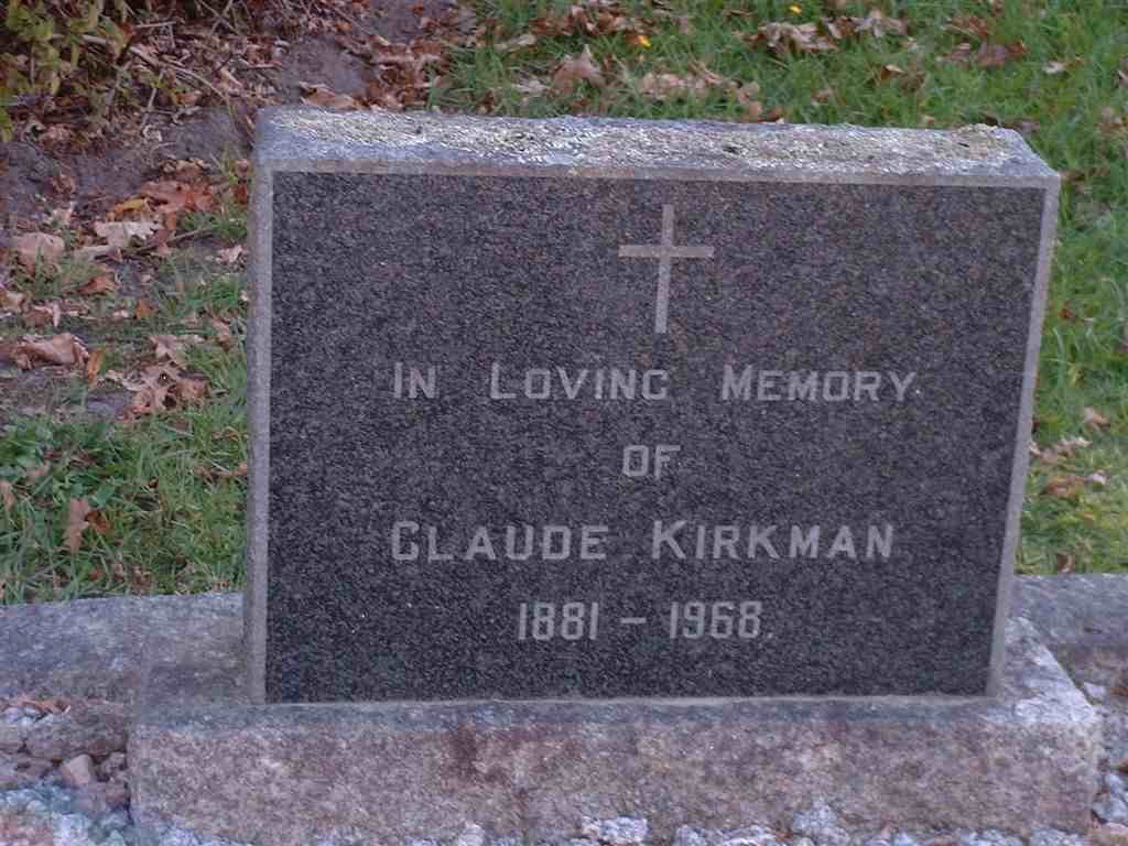 KIRKMAN Claude 1881-1968