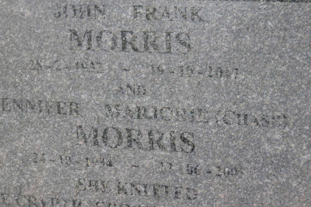 MORRIS John Frank 1932-2017 &amp; Jennifer Marjorie CHASE 1934-2005