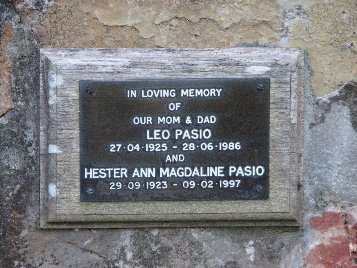 PASIO Leo 1925-1986 &amp; Hester Ann Magdaline 1923-1997