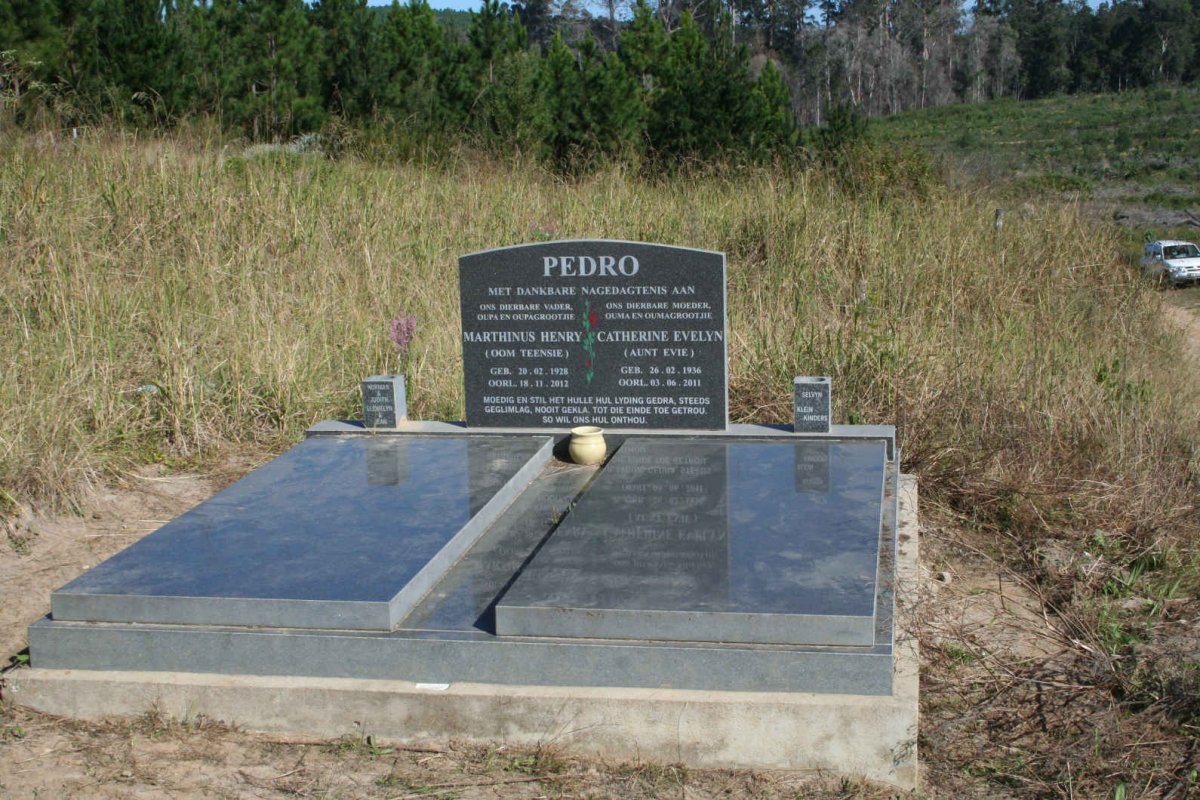 PEDRO Marthinus Henry 1928-2012 &amp; Catherine Evelyn 1936-2011