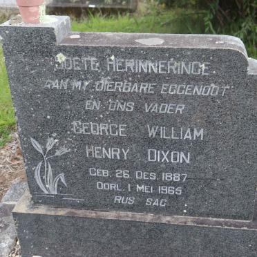 DIXON George William Henry 1887-1965