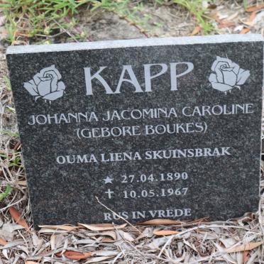 KAPP Johanna Jacomina Caroline nee BOUKES 1890-1967