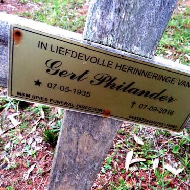 PHILANDER Gert 1935-2016