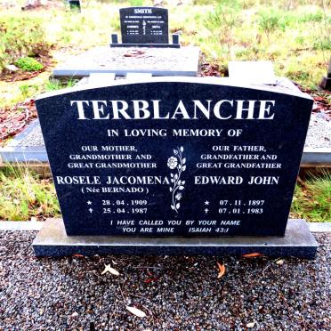 TERBLANCHE Edward John 1897-1983 & Rosele Jacomena BERNADO 1909-1987