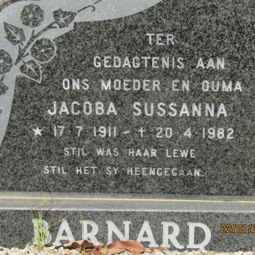 BARNARD Jacoba Sussanna 1911-1982