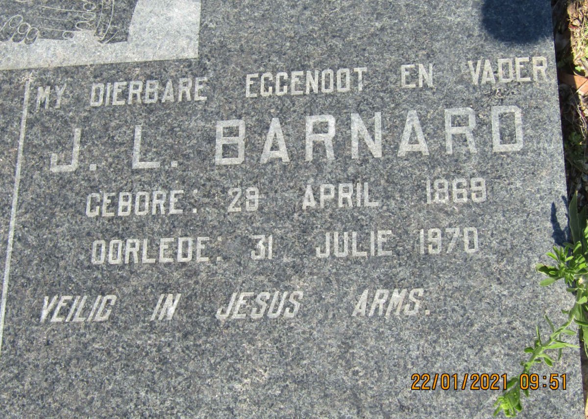 BARNARD J.L. 1869-1970