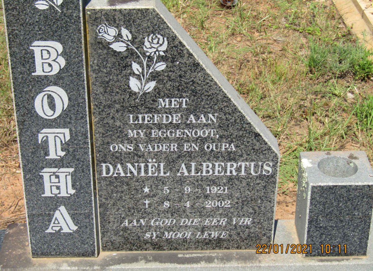 BOTHA Daniel Albertus 1921-2002