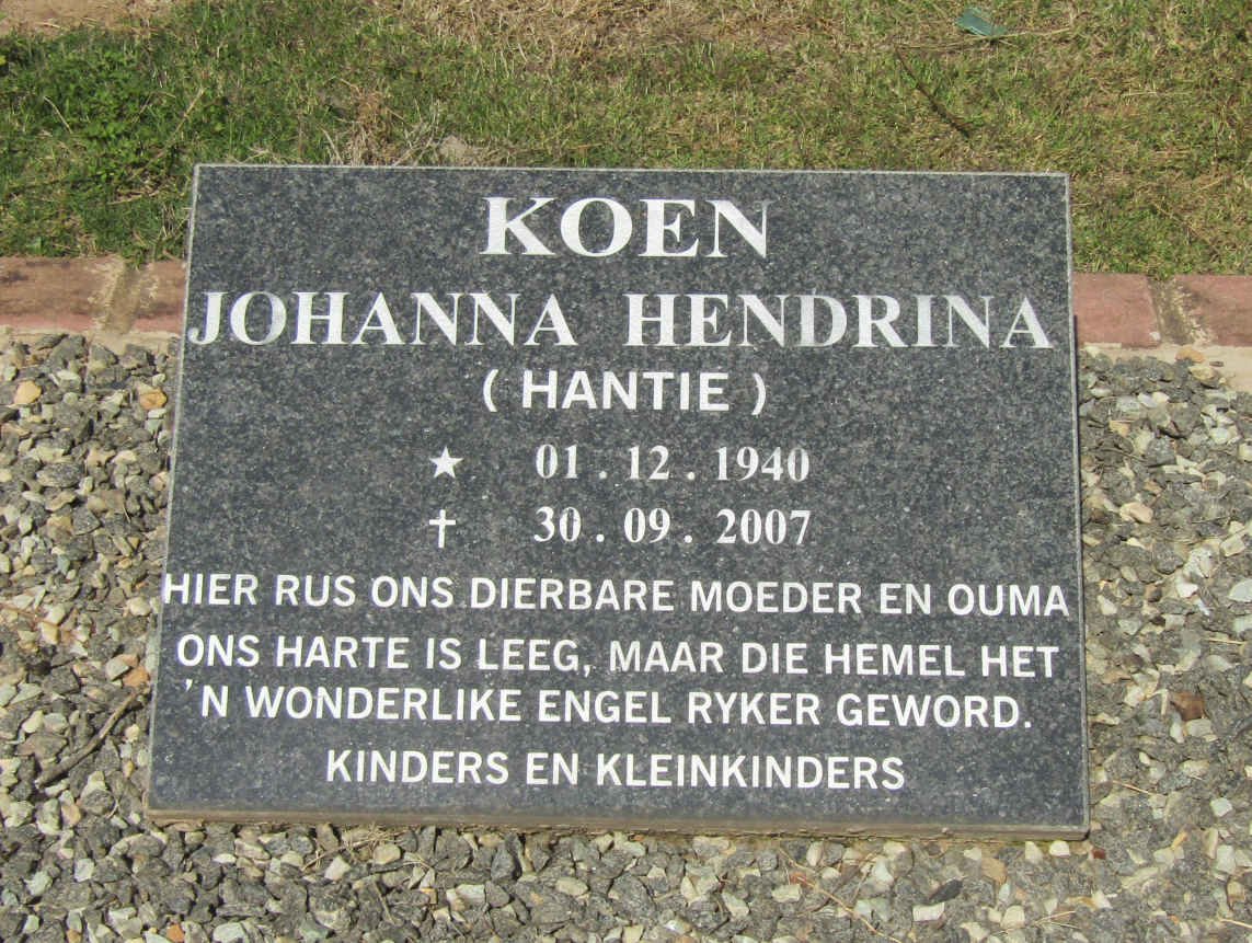 KOEN Johanna Hendrina 1940-2007