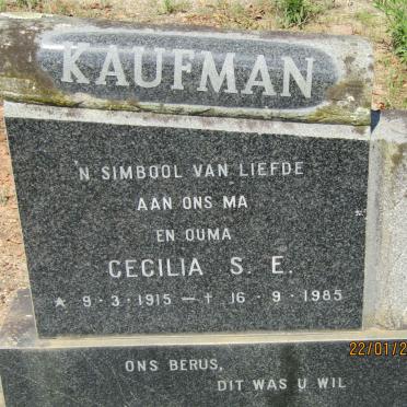 KAUFMAN Cecilia S.E. 1915-1985