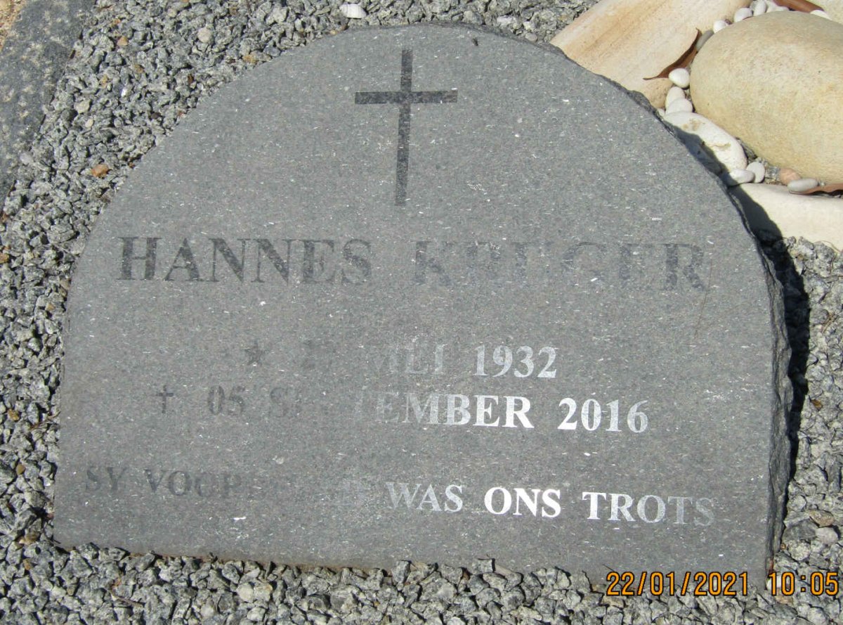 KRUGER Hannes 1932-2016