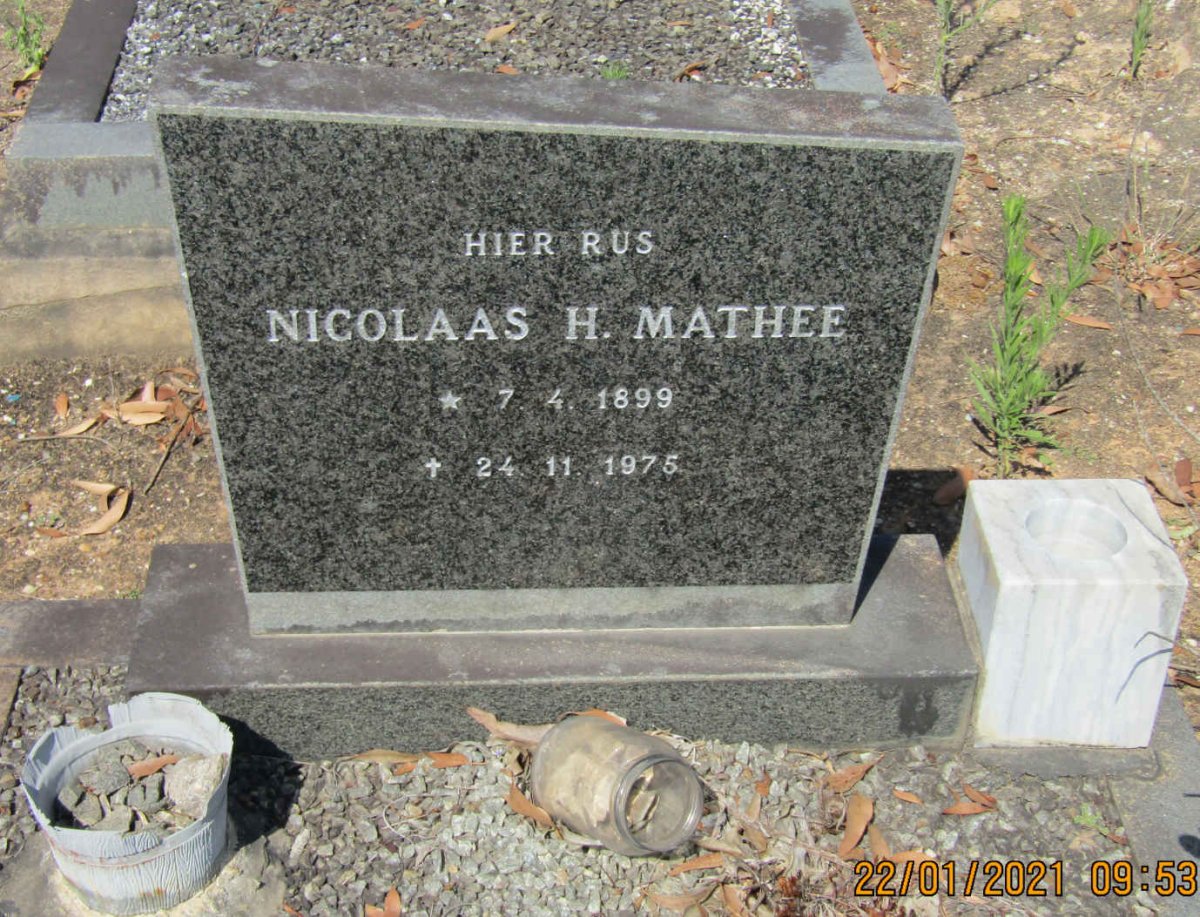 MATHEE Nicolaas H. 1899-1975
