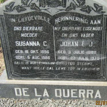 QUERRA Johan E.J., de la 1888-1970 &amp; Susanna C. 1896-1986